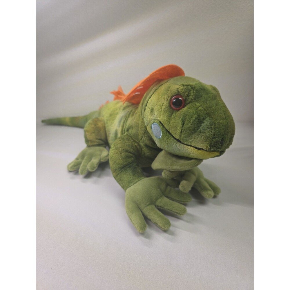 Wild Republic Iguana Plush Stuffed Animal Green Orange Lizard Realistic Soft 24"